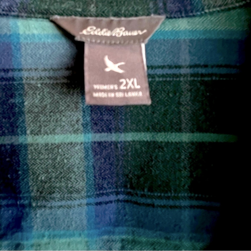 Eddie Bauer Flannel Plaid Shirt Lightweight Size 2XL - Picture 9 of 10